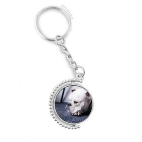 Diythinker Erkek Köpek Evcil Hayvan Gri Resim Döndürülebilir Çok Renkli 3x9 cm Anahtarlık