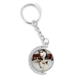 Diythinker Erkek Köpek Hayvan Oda Husky Resim Döndürülebilir Çok Renkli 3x9 cm Anahtarlık