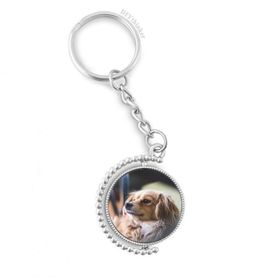 Diythinker Erkek Köpek Küçük Hayvan Yalnız Fotoğraf Döndürülebilir Çok Renkli 3x9 cm Anahtarlık