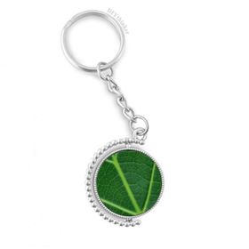 Diythinker Erkek Koyu Yeşil Bitki Doğa İllüstrasyon Desen Döndürülebilir Çok Renkli 3x9 cm Anahtarlık