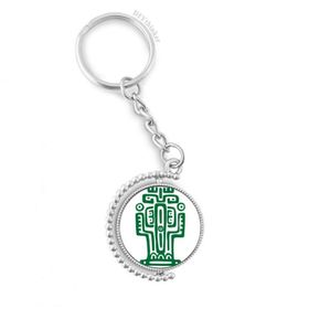 Diythinker Erkek Meksika Totems Antik Uygarlık Kaktüs Döndürülebilir Çok Renkli 3x9 cm Anahtarlık