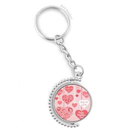 Diythinker Erkek Mutlu Sevgililer Günü Love You Hearts Döndürülebilir Çok Renkli 3x9 cm Anahtarlık