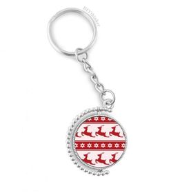 Diythinker Erkek Noel Geyiği Yıldızı Kırmızı Festival Döndürülebilir Çok Renkli 3x9 cm Anahtarlık