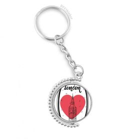 Diythinker Erkek Şehir Londra Britanya Big Ben Love Döndürülebilir Çok Renkli 3x9 cm Anahtarlık