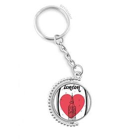 Diythinker Erkek Şehir Londra Britanya Big Ben Love Döndürülebilir Çok Renkli 3x9 cm Anahtarlık