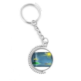 Diythinker Erkek Sessiz Gece Deniz Feneri Peri Fuying Resim Döndürülebilir Çok Renkli 3x9 cm Anahtarlık
