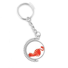 Diythinker Erkek Streç Yağlı Kedi Hayvan Suluboya Döndürülebilir Çok Renkli 3x9 cm Anahtarlık
