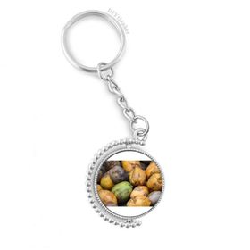 Diythinker Erkek Taze Papaya Resim Doğa Fotoğrafı Döndürülebilir Çok Renkli 3x9 cm Anahtarlık