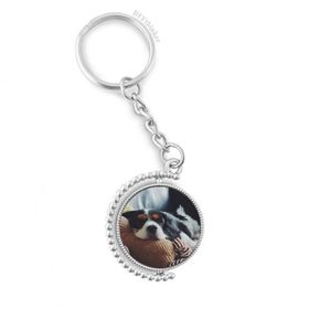 Diythinker Erkek Tembel Köpek Hayvan Duygusal Resim Döndürülebilir Çok Renkli 3x9 cm Anahtarlık