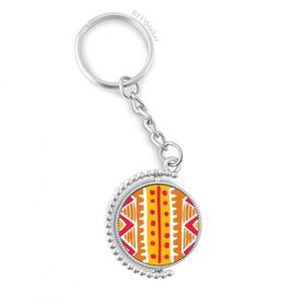 Diythinker Erkek Turuncu Çizgi Meksika Totemleri Antik Medeniyet Döndürülebilir Çok Renkli 3x9 cm Anahtarlık