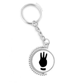 Diythinker Erkek Üç Jest Silüeti Desen Döndürülebilir Çok Renkli 3x9 cm Anahtarlık