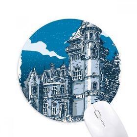 Dıythinker Eski Kale Ortaçağ Şövalyeleri Avrupa Amblemi Baskılı Yuvarlak Kaymaz Kauçuk Mouse Pad
