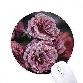 Dıythinker Eski Pembe Güller Çiçekler Baskılı Yuvarlak Kaymaz Kauçuk Mouse Pad