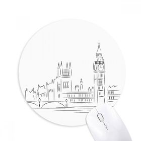 Dıythinker Eskiz Birleşik Krallık Simgesi Bayrak İşareti İllüstrasyon Baskılı Yuvarlak Kaymaz Kauçuk Mouse Pad