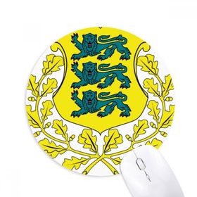 Dıythinker Estonya Ulusal Amblem Ülke Baskılı Yuvarlak Kaymaz Kauçuk Mouse Pad