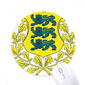 Dıythinker Estonya Ulusal Amblem Ülke Baskılı Yuvarlak Kaymaz Kauçuk Mouse Pad