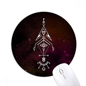 Dıythinker Evren Geometri Uzaylı Totem Baskılı Yuvarlak Kaymaz Kauçuk Mouse Pad