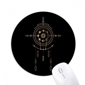 Dıythinker Evren Totem Desenli Geometri Baskılı Yuvarlak Kaymaz Kauçuk Mouse Pad