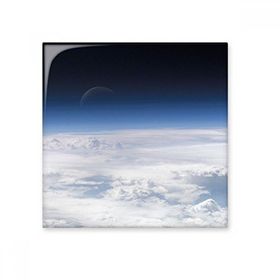 Dıythinker Evren Uzay Beyaz Bulutlar Katman Atmosfer İllüstrasyonu 10x10 cm Seramik Karo