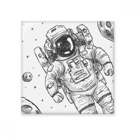 Dıythinker Evren Uzaylı Canavar Astronot Seramik 10x10 cm Seramik Karo