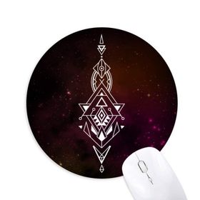 Dıythinker Evren Uzaylı Sembollü Totem Desenli Baskılı Yuvarlak Kaymaz Kauçuk Mouse Pad