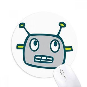 Dıythinker Evren ve Uzaylı Gri Robot Baskılı Yuvarlak Kaymaz Kauçuk Mouse Pad