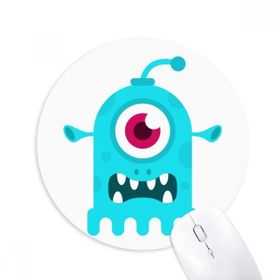 Dıythinker Evren ve Uzaylı Mavi Cyclops Uzaylı Baskılı Yuvarlak Kaymaz Kauçuk Mouse Pad