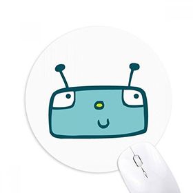 Dıythinker Evren ve Uzaylı Mavi Robot Baskılı Yuvarlak Kaymaz Kauçuk Mouse Pad