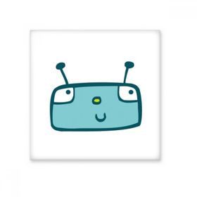 Dıythinker Evren ve Uzaylı Mavi Robot Seramik 10x10 cm Seramik Karo