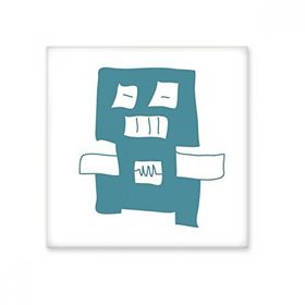 Dıythinker Evren ve Uzaylı Mavi Robot Seramik 10x10 cm Seramik Karo