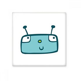 Dıythinker Evren ve Uzaylı Mavi Robot Seramik 10x10 cm Seramik Karo