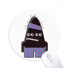 Dıythinker Evren ve Uzaylı Siyah Canavar Baskılı Yuvarlak Kaymaz Kauçuk Mouse Pad