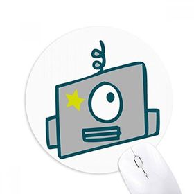 Dıythinker Evren ve Uzaylı Tek Gözlü Robot Baskılı Yuvarlak Kaymaz Kauçuk Mouse Pad