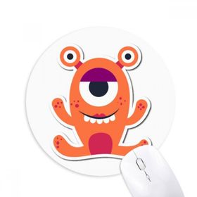 Dıythinker Evren ve Uzaylı Turuncu Canavar Baskılı Yuvarlak Kaymaz Kauçuk Mouse Pad