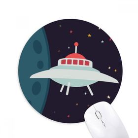 Dıythinker Evren ve Uzaylı UFO Baskılı Yuvarlak Kaymaz Kauçuk Mouse Pad
