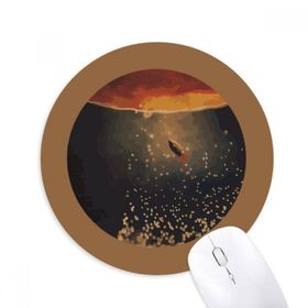Dıythinker Evren ve Uzaylı Uzay Manzarası Baskılı Yuvarlak Kaymaz Kauçuk Mouse Pad