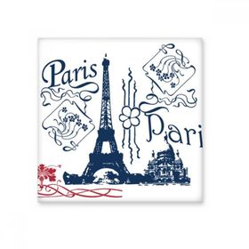 Dıythinker Eyfel Kulesi Fransa Paris Çizgi Çizim Seramik Bisk Fayans Dekorasyon 20x20 cm Seramik Karo