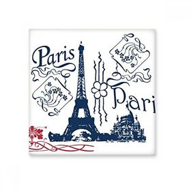 Dıythinker Eyfel Kulesi Fransa Paris Çizgi Çizim Seramik Dekorasyon 10x10 cm Seramik Karo