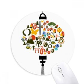 Dıythinker Fan Kelebek Taiji Çaydanlık Dağ Baskılı Yuvarlak Kaymaz Kauçuk Mouse Pad