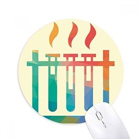 Dıythinker Farklı Sıcaklıklar Test Tüpü Kimya Baskılı Yuvarlak Kaymaz Kauçuk Mouse Pad