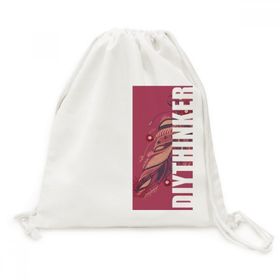 Dıythinker Feather Kadın Pembe Çiçek Kültürü Kanvas İpli Sırt Çantası