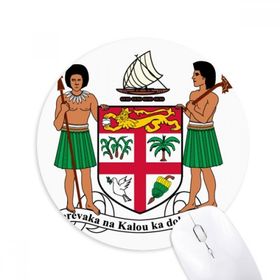 Dıythinker Fijil Okyanusya Ulusal Amblem Baskılı Yuvarlak Kaymaz Kauçuk Mouse Pad