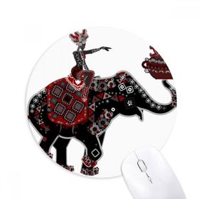 Dıythinker Fil Performansı Çin Azınlık Giyinme Totem Baskılı Yuvarlak Kaymaz Kauçuk Mouse Pad