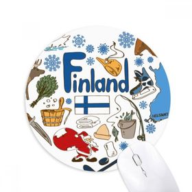 Dıythinker Finlandiya Aşk Kalp Landscap Ulusal Bayrak Baskılı Yuvarlak Kaymaz Kauçuk Mouse Pad