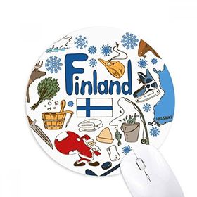 Dıythinker Finlandiya Aşk Kalp Landscap Ulusal Bayrak Baskılı Yuvarlak Kaymaz Kauçuk Mouse Pad