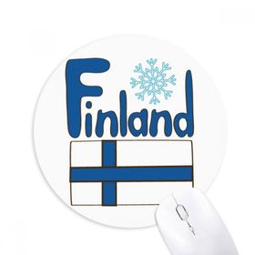 Dıythinker Finlandiya Ulusal Bayrak Mavi Desen Baskılı Yuvarlak Kaymaz Kauçuk Mouse Pad