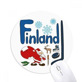 Dıythinker Finlandiya Ulusal Sembolü Simgesi Desenli Baskılı Yuvarlak Kaymaz Kauçuk Mouse Pad