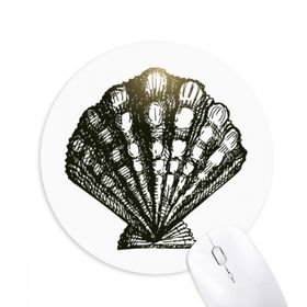 Dıythinker Fisto Deniz Yaşamı Siyah İllüstrasyon Baskılı Yuvarlak Kaymaz Kauçuk Mouse Pad