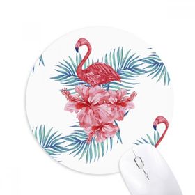 Dıythinker Flamingo Bitki Yaprak Sembolü Baskılı Yuvarlak Kaymaz Kauçuk Mouse Pad