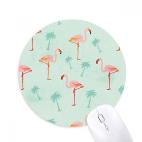 Dıythinker Flamingo Desenli Pembe Hayvan Baskılı Yuvarlak Kaymaz Kauçuk Mouse Pad